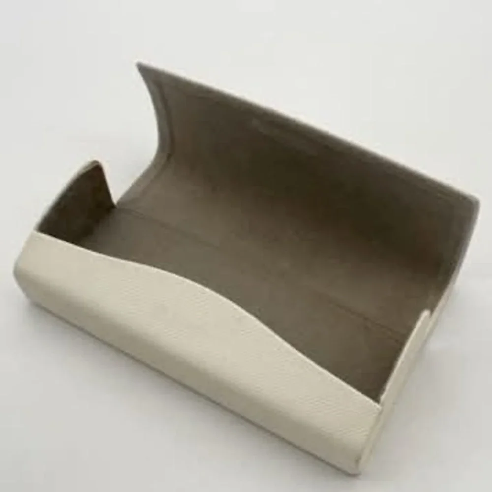 Ann Taylor Cream Textured Hard Shell Eyeglass Case Protective‎ Glasses Box